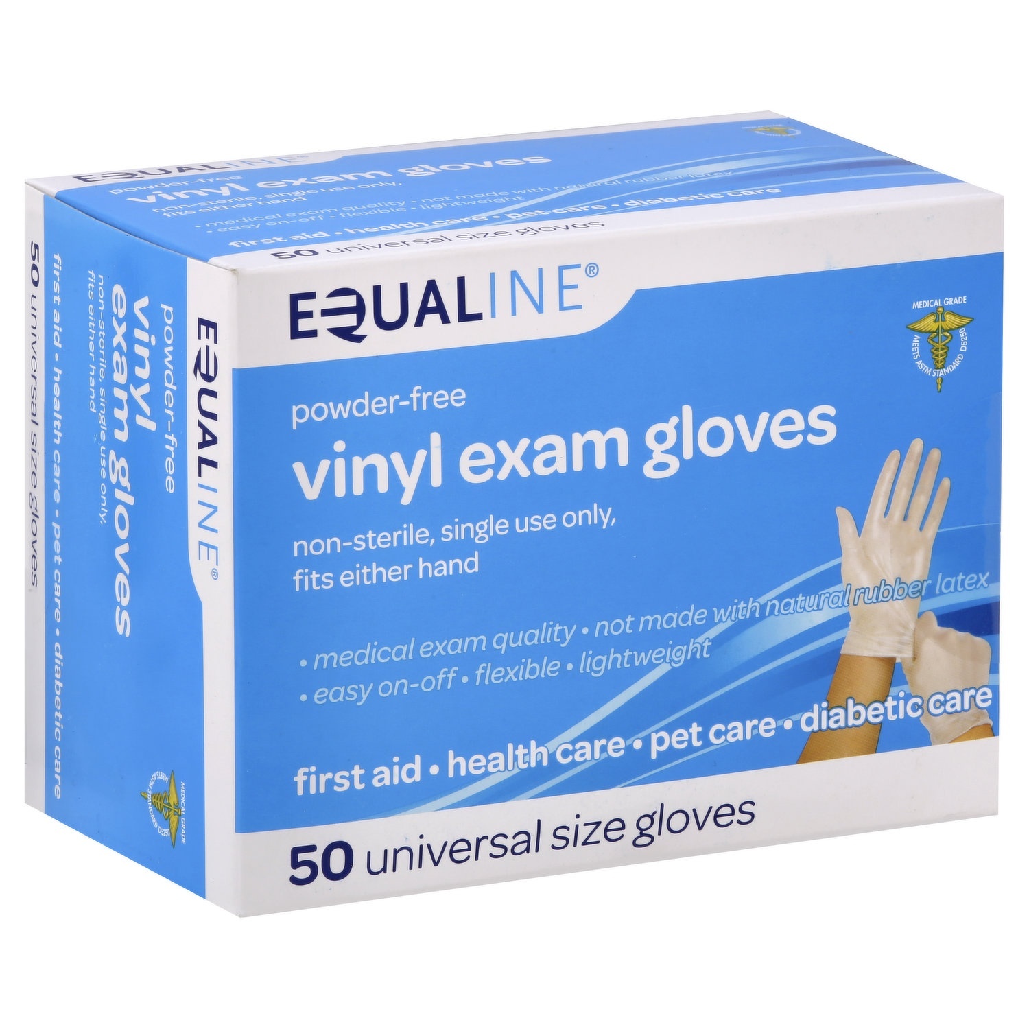 slide 1 of 1, Equaline Vinyl Gloves, 50 ct