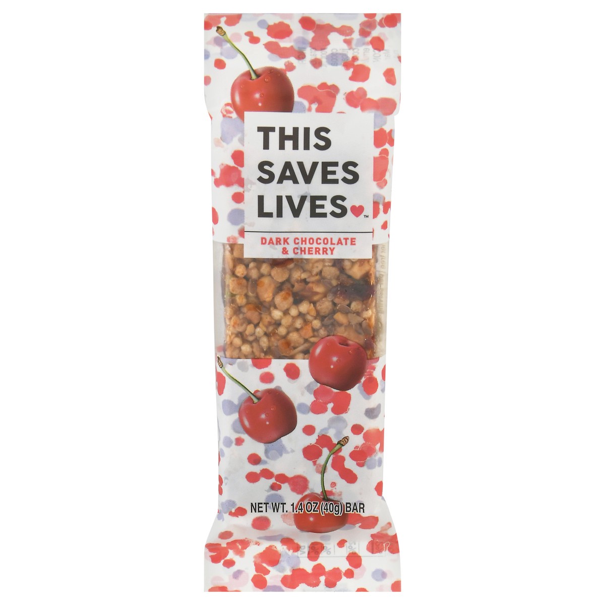 slide 12 of 13, This Saves Lives Dark Chocolate & Cherry Bar 1.4 oz Bag, 1.4 oz