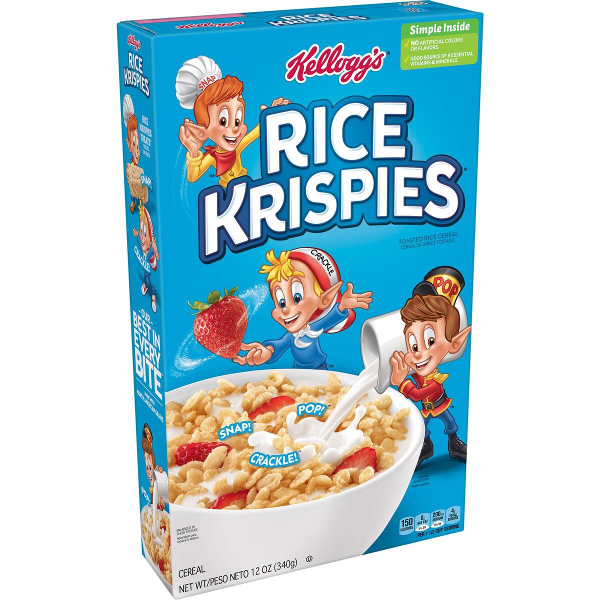 slide 1 of 7, Kellogg's Rice Krispies Original Cold Breakfast Cereal, 12 oz