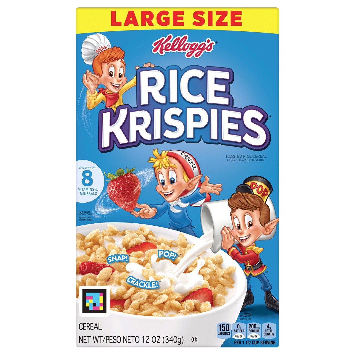 slide 1 of 5, Rice Krispies Kellogg's Rice Krispies Cold Breakfast Cereal Original, 12 oz, 12 oz