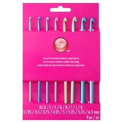Boye Aluminum Crochet Hook Set - Sizes D-K