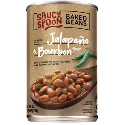 Saucy Spoon Vegetarian Jalapeno & Bourbon Flavor Baked Beans 28 oz