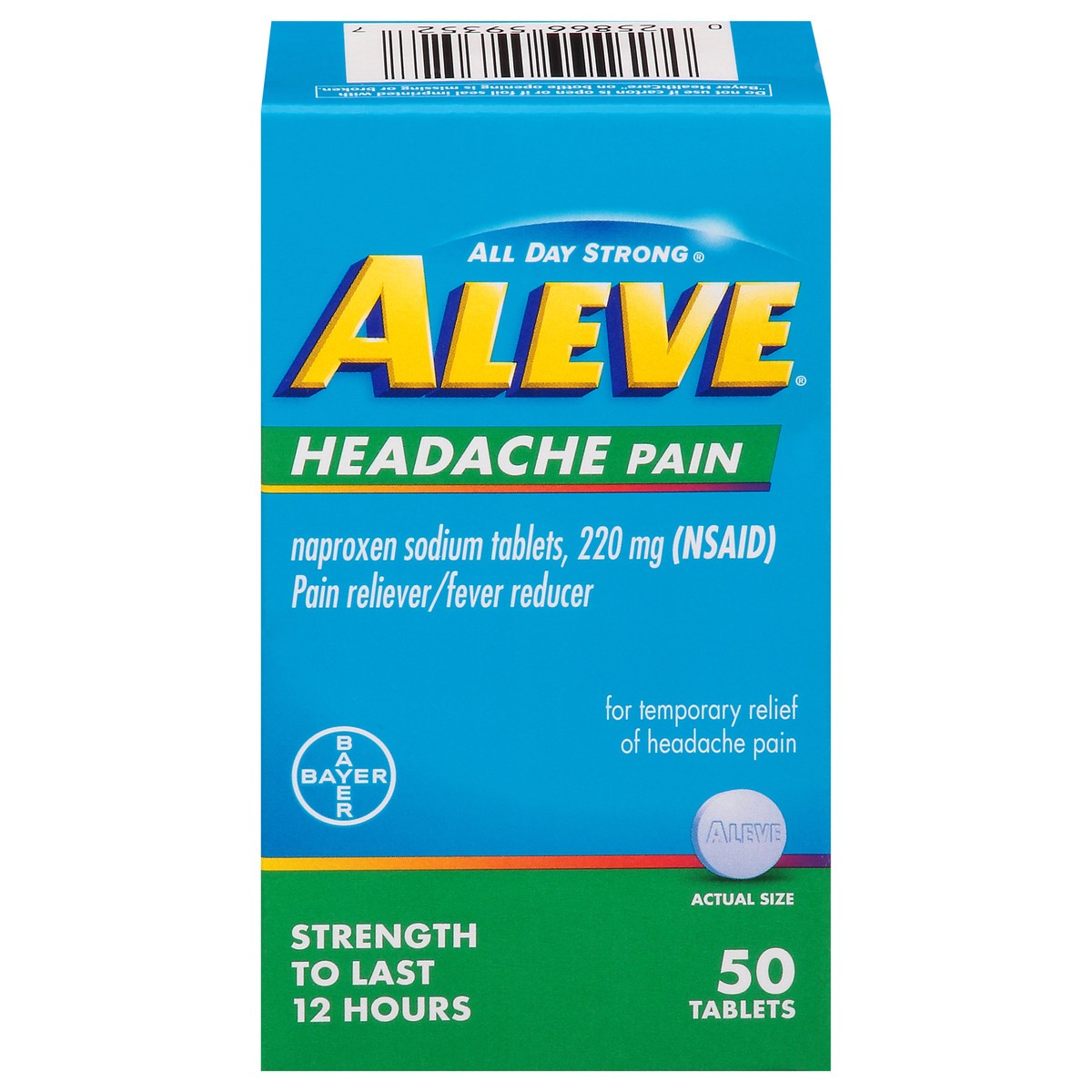 slide 1 of 9, Aleve All Day Strong Tablets 220 mg Headache Pain 50 ea, 1 ct