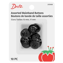 Buttons Skirt Pants 4 hole 17mm Black 15c
