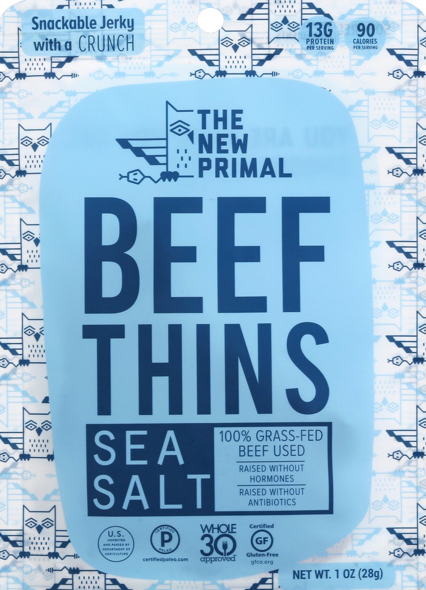 slide 5 of 6, New Primal The New Primal Sea Salt Beef Thins , 1 oz