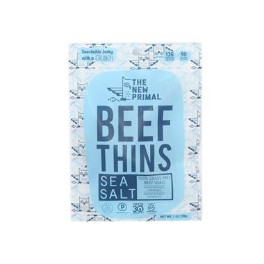 slide 1 of 6, New Primal The New Primal Sea Salt Beef Thins , 1 oz