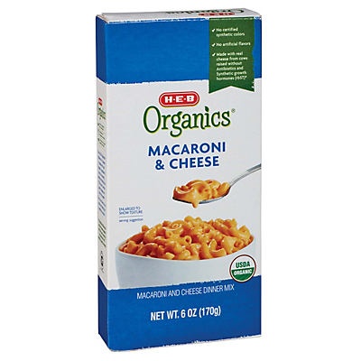 slide 1 of 1, H-E-B Organics Macaroni & Cheese, 6 oz