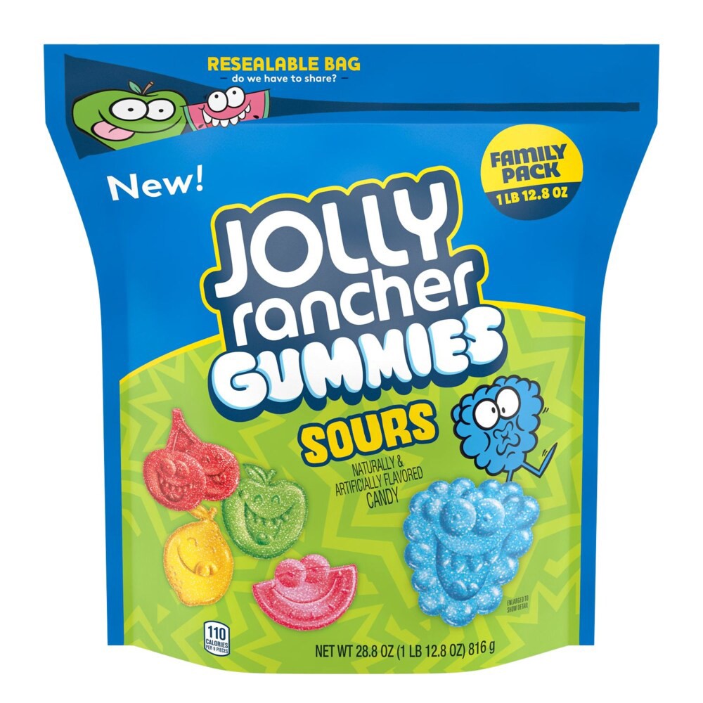 slide 1 of 6, Jolly Rancher Sour Gummies Pouch Family Size, 28.8 oz