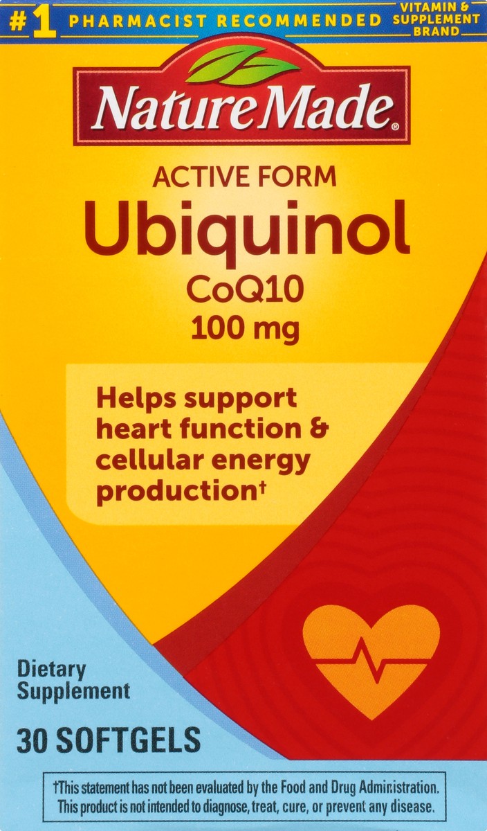 slide 6 of 9, Nature Made CoQ10 Active Form 100 mg Softgels Ubiquinol 30 ea, 30 ct