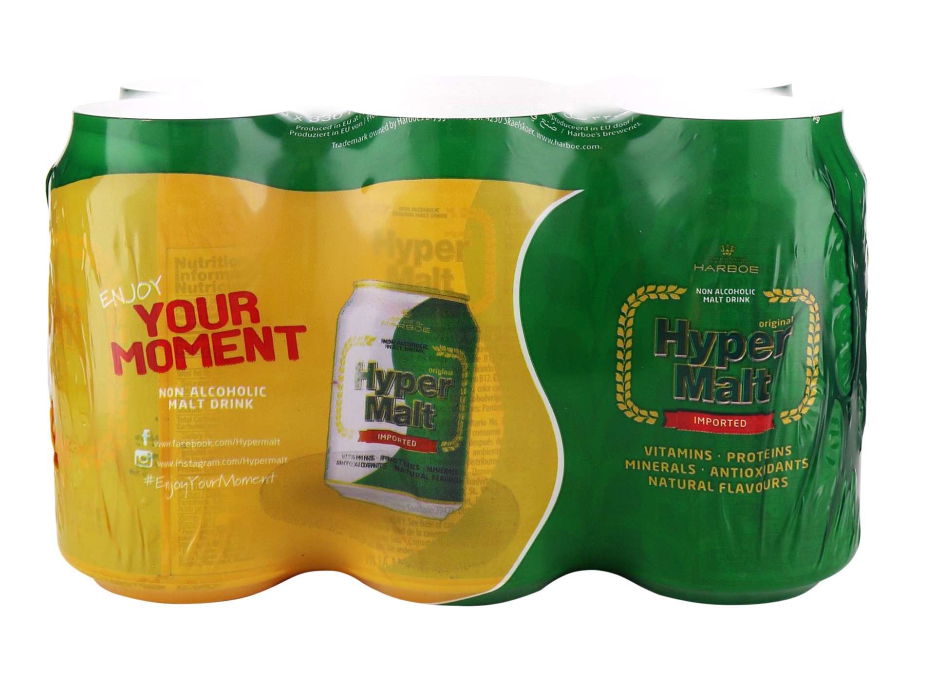 slide 1 of 1, Hyper Malt Non Alcoholic Original Malt Drink 6 - 11.2 fl oz Cans, 6 ct