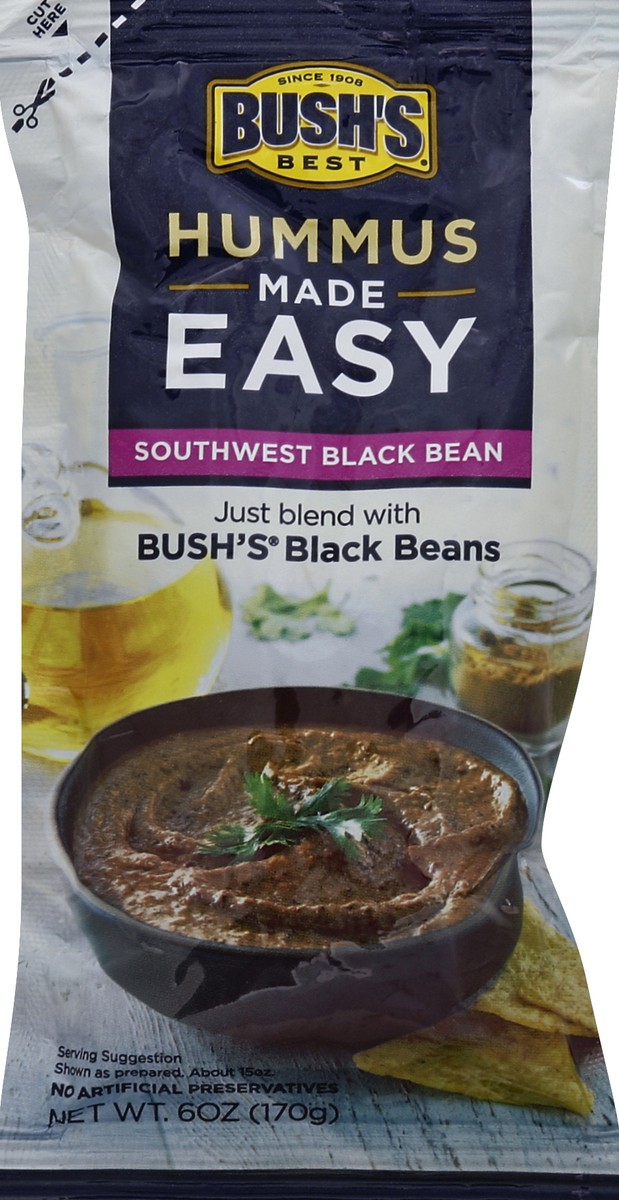 slide 5 of 5, Bush's Best Southwest Black Bean Hummus Made Easy, 6 oz