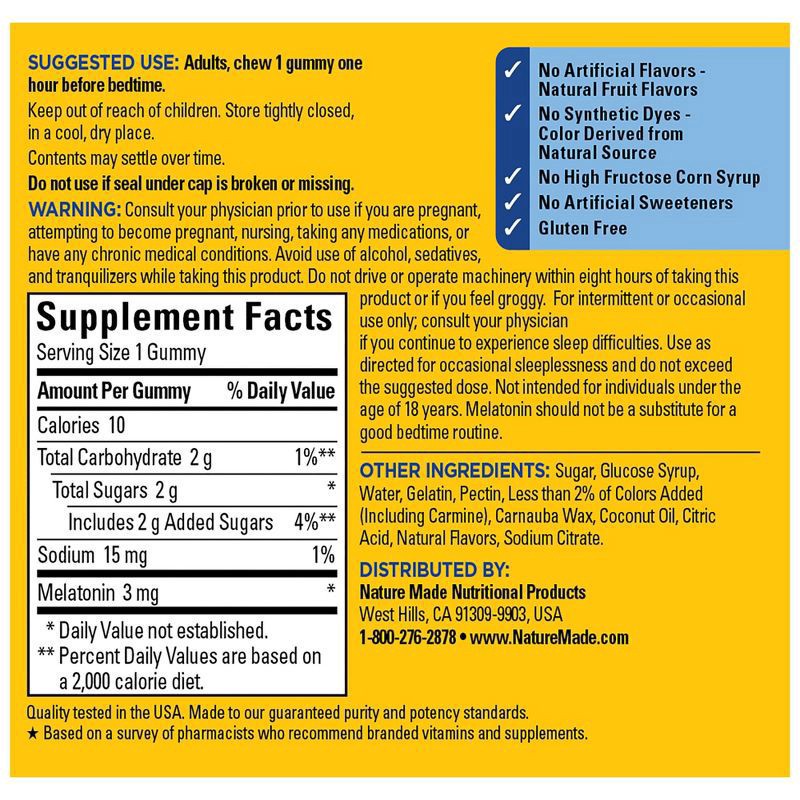 slide 9 of 9, Nature Made Time Release Melatonin Gummies, 60 ct