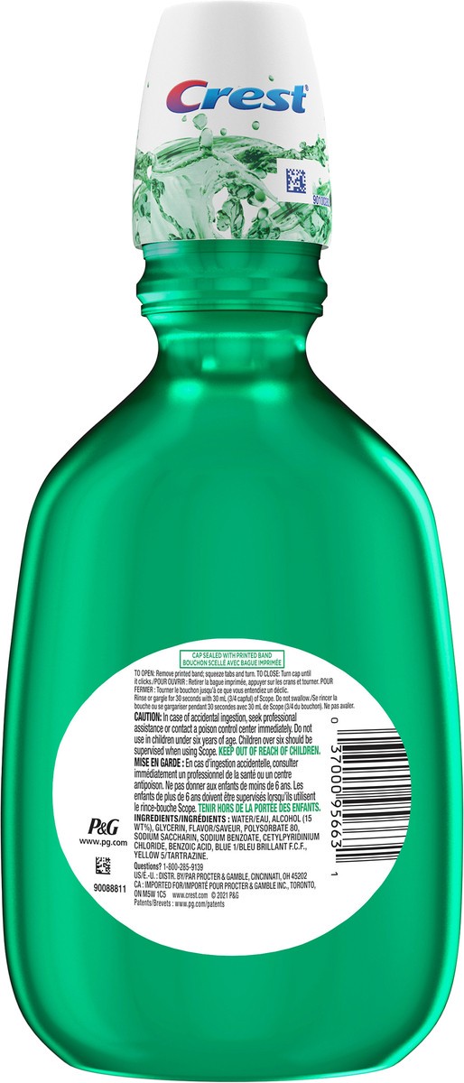 slide 2 of 3, Scope Crest Scope Classic Mouthwash, Original Mint, 1.5L, 50.7 fl oz