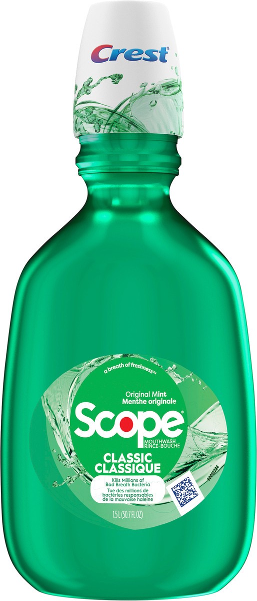 slide 3 of 3, Scope Crest Scope Classic Mouthwash, Original Mint, 1.5L, 50.7 fl oz