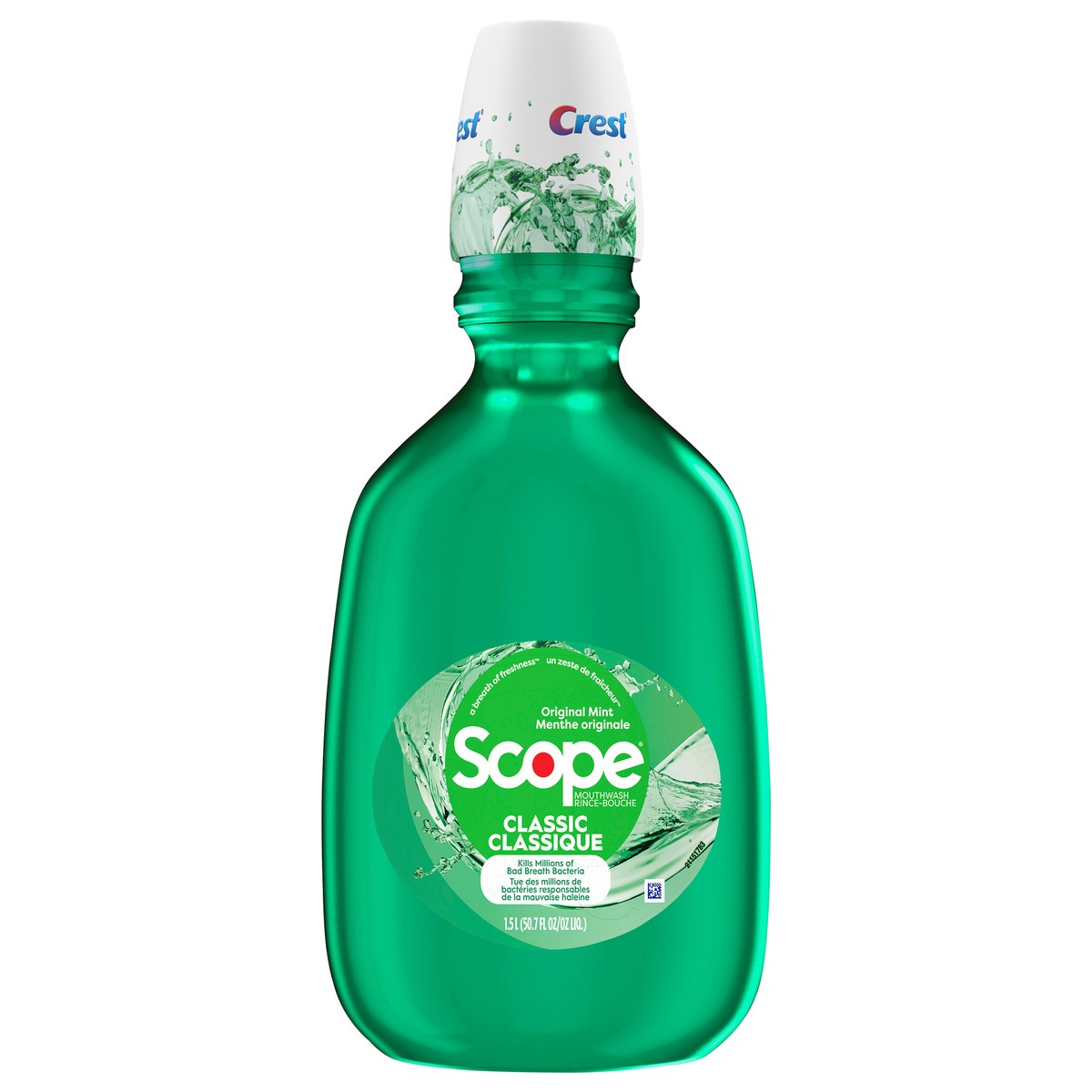 slide 1 of 3, Scope Crest Scope Classic Mouthwash, Original Mint, 1.5L, 50.7 fl oz