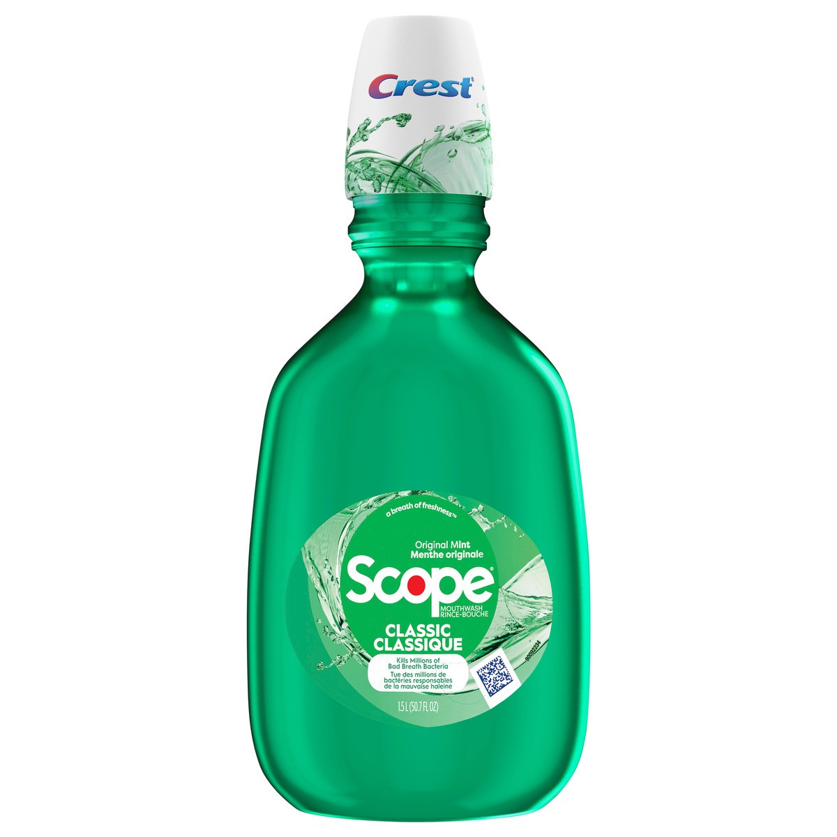 slide 1 of 3, Scope Crest Scope Classic Mouthwash, Original Mint, 1.5L, 50.7 fl oz