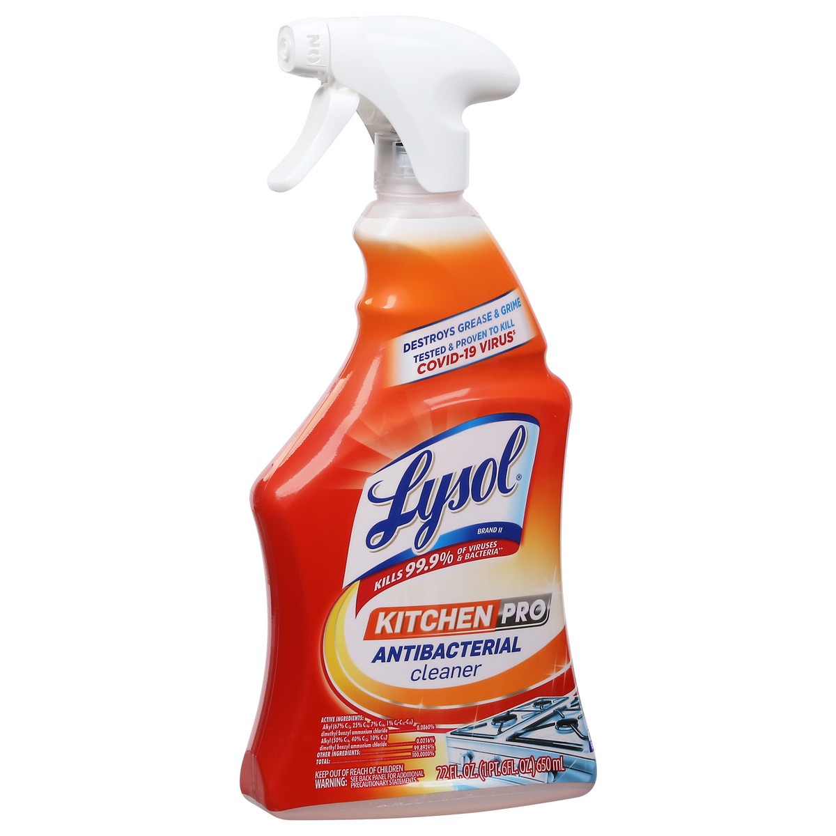 slide 5 of 9, Lysol Kitchen Pro Antibacterial Cleaner - Trigger, 22 oz