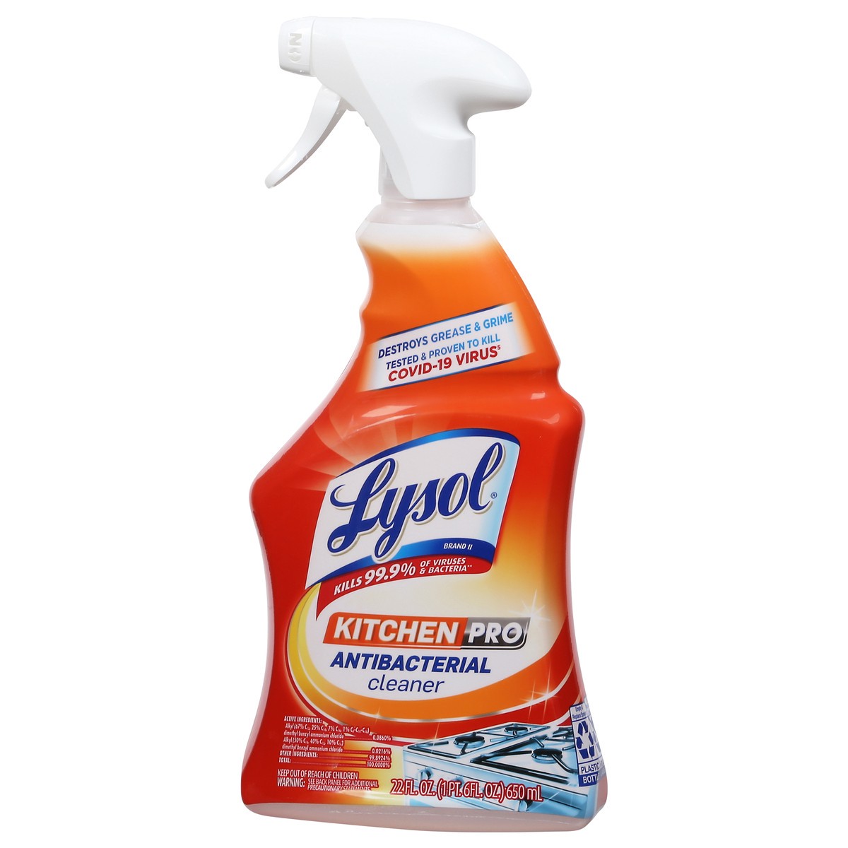slide 7 of 9, Lysol Kitchen Pro Antibacterial Cleaner - Trigger, 22 oz