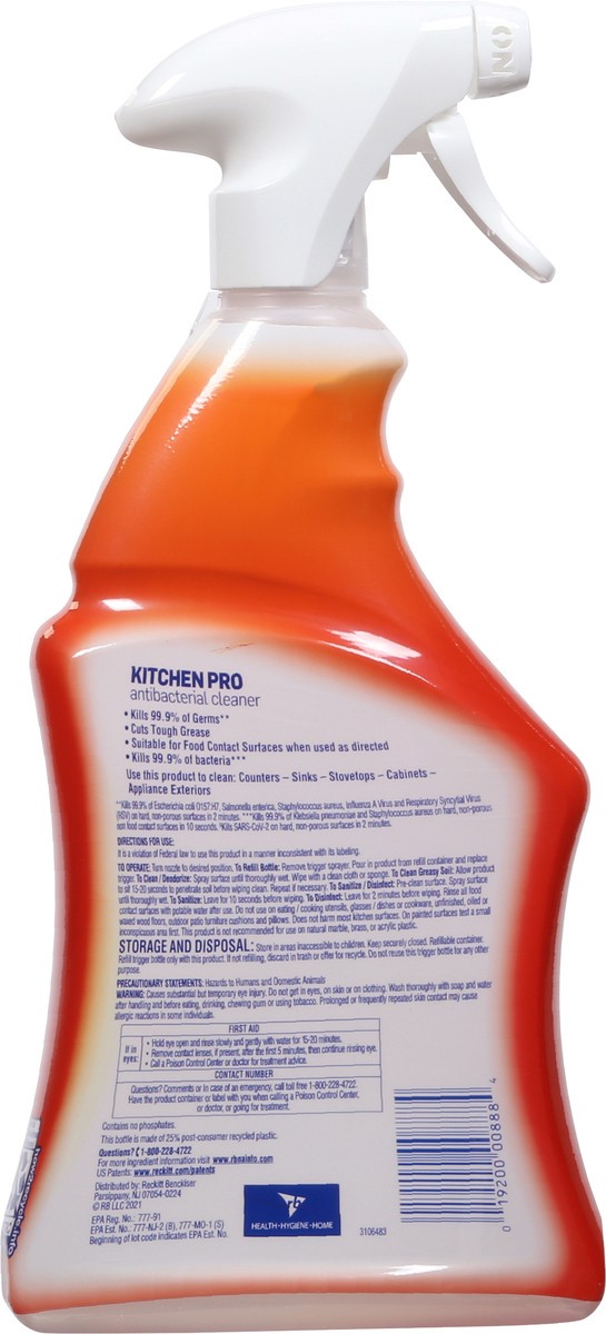 slide 2 of 9, Lysol Kitchen Pro Antibacterial Cleaner - Trigger, 22 oz