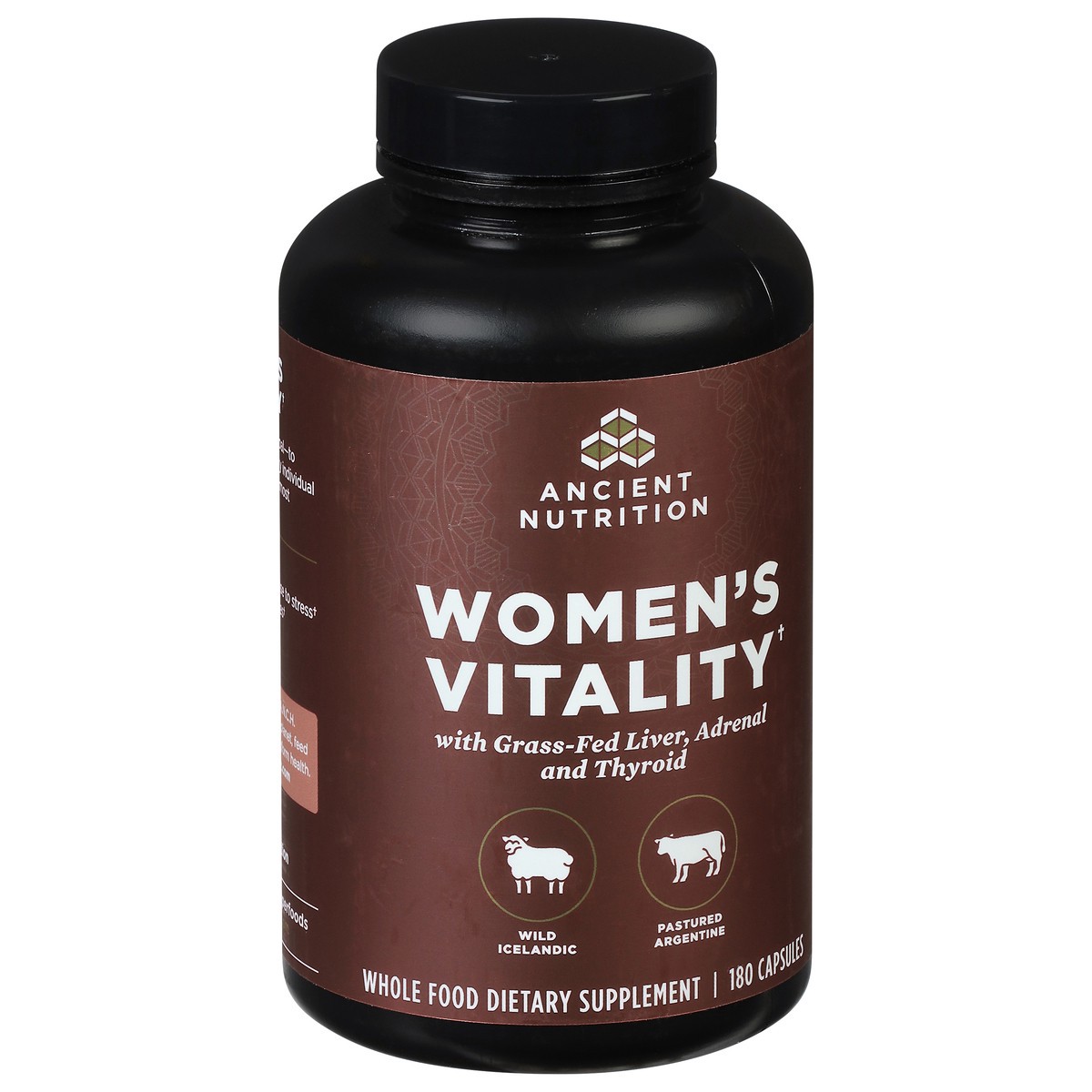 slide 11 of 13, Ancient Nutrition Women's Vitality with Grass-Fed Liver, Adrenal and Thyroid 180 Capsules, 180 ct