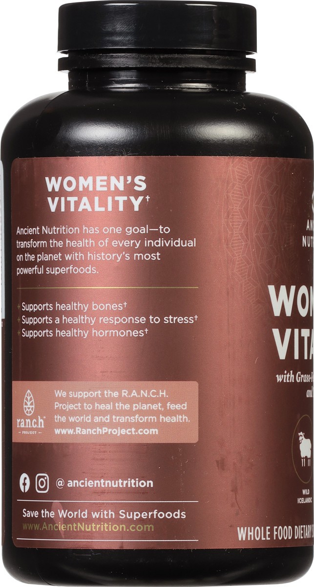 slide 5 of 13, Ancient Nutrition Women's Vitality with Grass-Fed Liver, Adrenal and Thyroid 180 Capsules, 180 ct