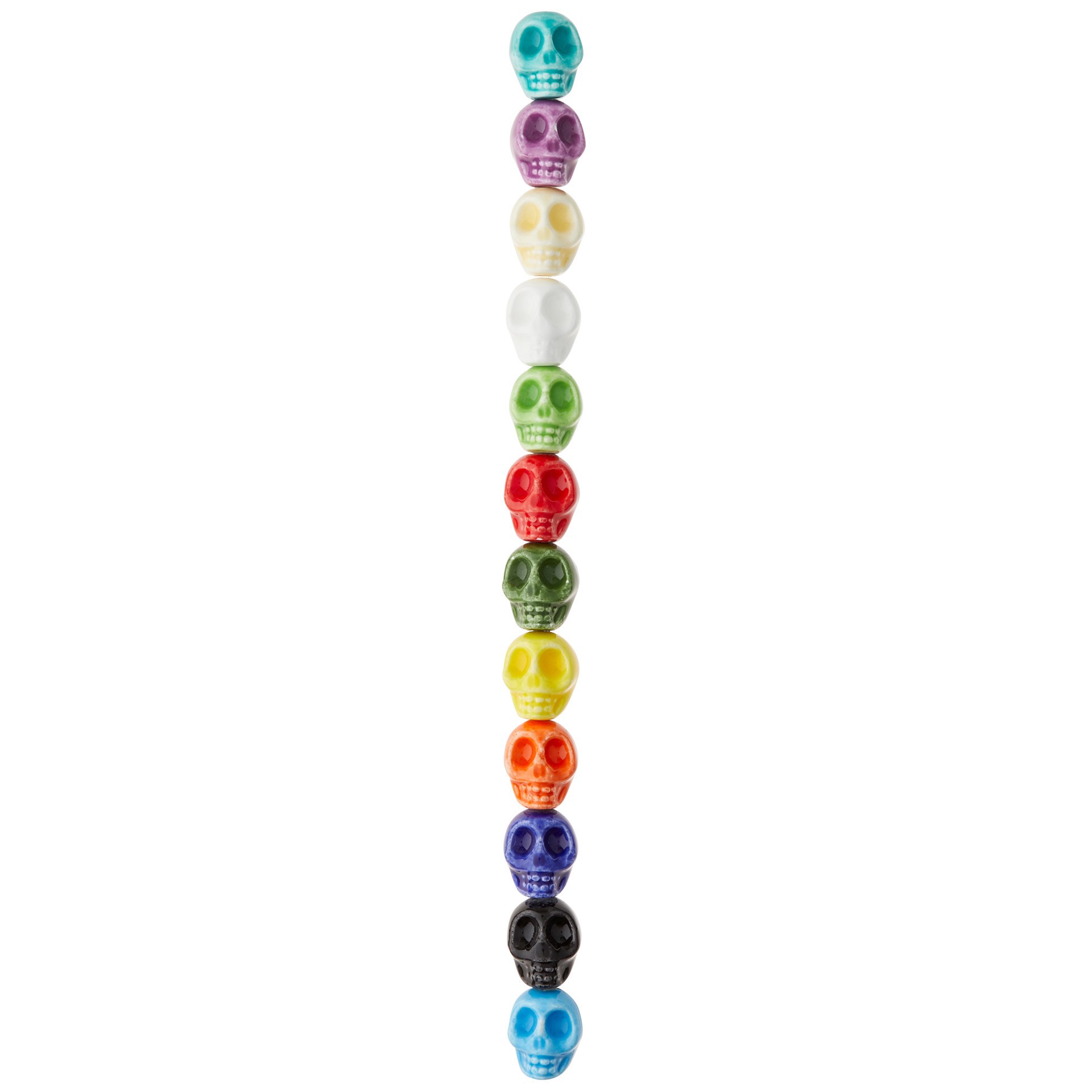 slide 2 of 3, Colorful Ceramic Skull Beads, 11mm By Bead Landing, 11mm