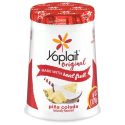 Yoplait Original Pina Colada Low Fat Yogurt, 6 oz Yogurt Cup