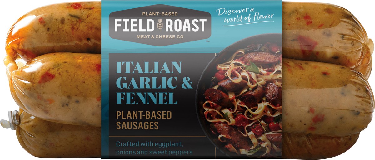 slide 5 of 5, Field Roast Sausages, Plant-Based, Italian Garlic & Fennel, 1 ct
