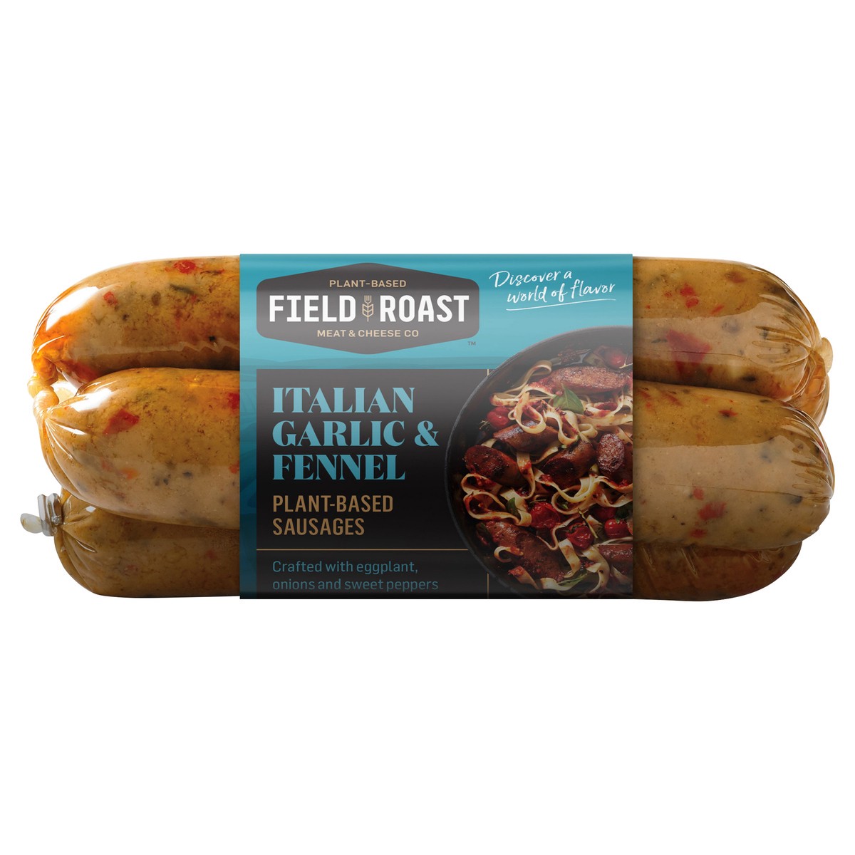 slide 1 of 5, Field Roast Sausages, Plant-Based, Italian Garlic & Fennel, 1 ct