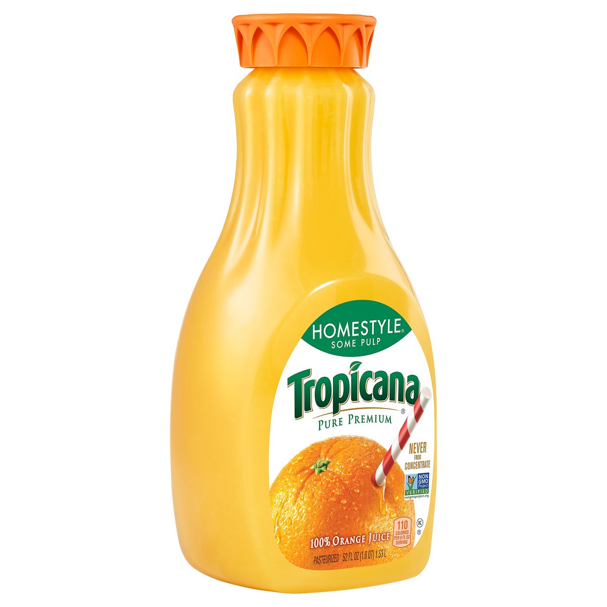 slide 13 of 14, Tropicana Pure Premium Non GMO Orange Fruit Juice, 52 Fl Oz, Bottle, 59 oz