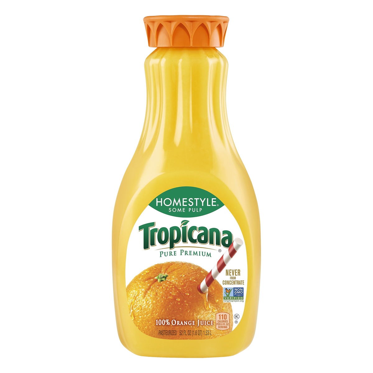 slide 1 of 5, Tropicana Homestyle Some Pulp Orange Juice 52 oz, 52 fl oz