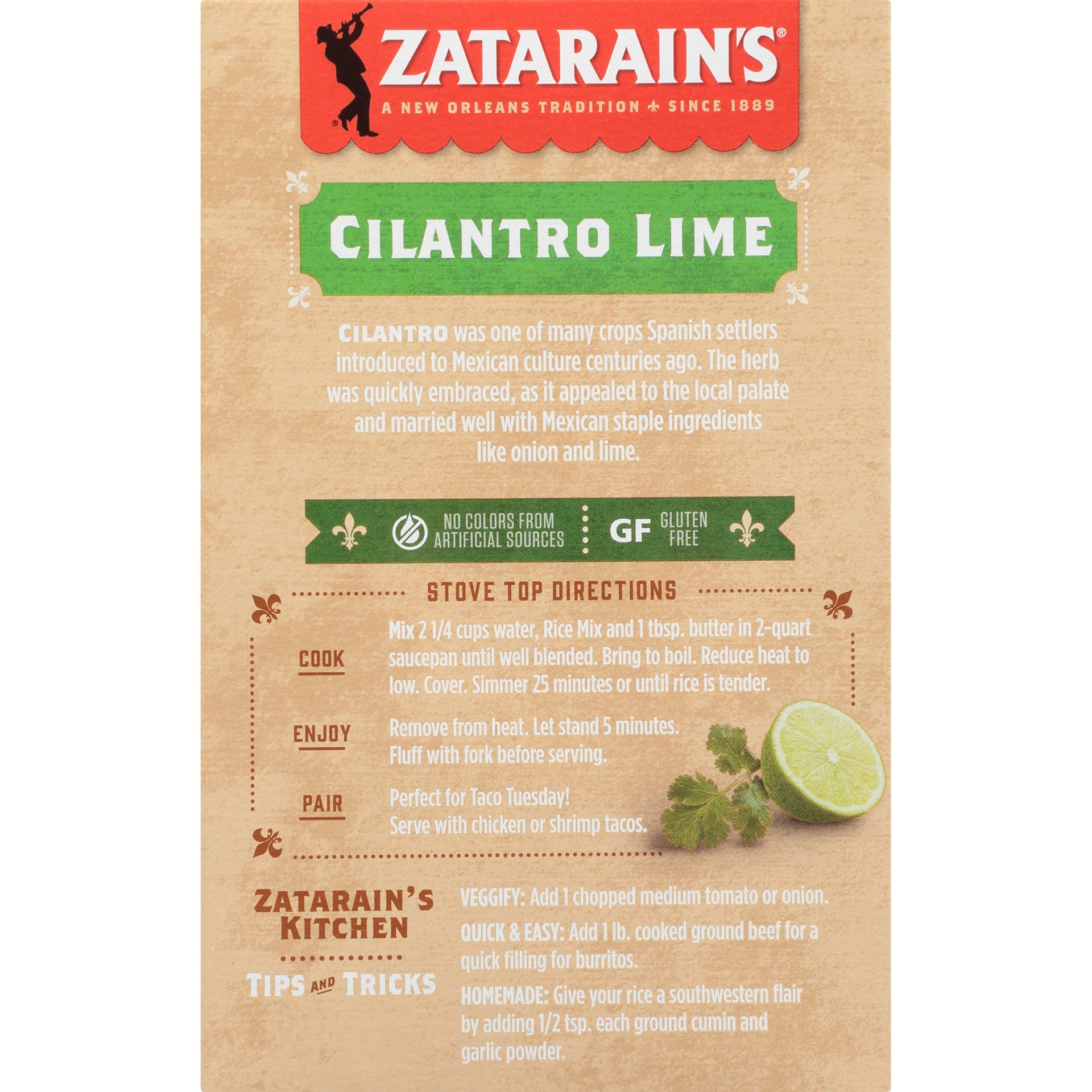 slide 4 of 5, Zatarain's Cilantro Lime Rice, 6.9 oz