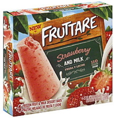 slide 1 of 1, Fruttare Strawberry And Milk Bars, 4 ct