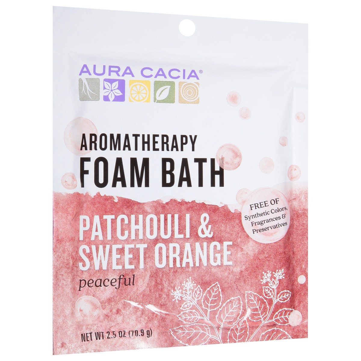 slide 2 of 10, Aura Cacia Patchouli & Sweet Orange Aromatherapy Foam Bath 2.5 oz, 2.5 oz