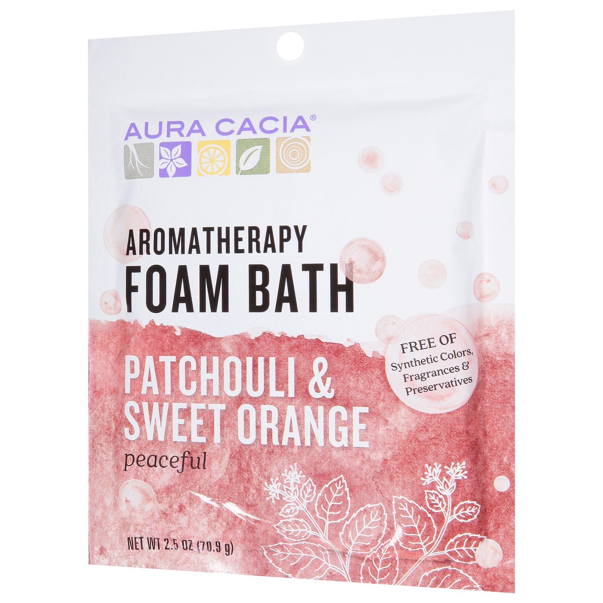 slide 10 of 10, Aura Cacia Patchouli & Sweet Orange Aromatherapy Foam Bath 2.5 oz, 2.5 oz