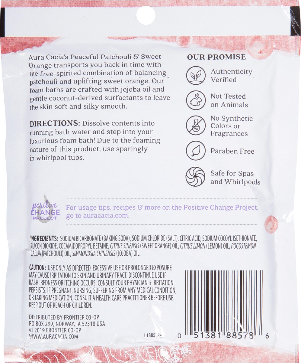 slide 5 of 10, Aura Cacia Patchouli & Sweet Orange Aromatherapy Foam Bath 2.5 oz, 2.5 oz