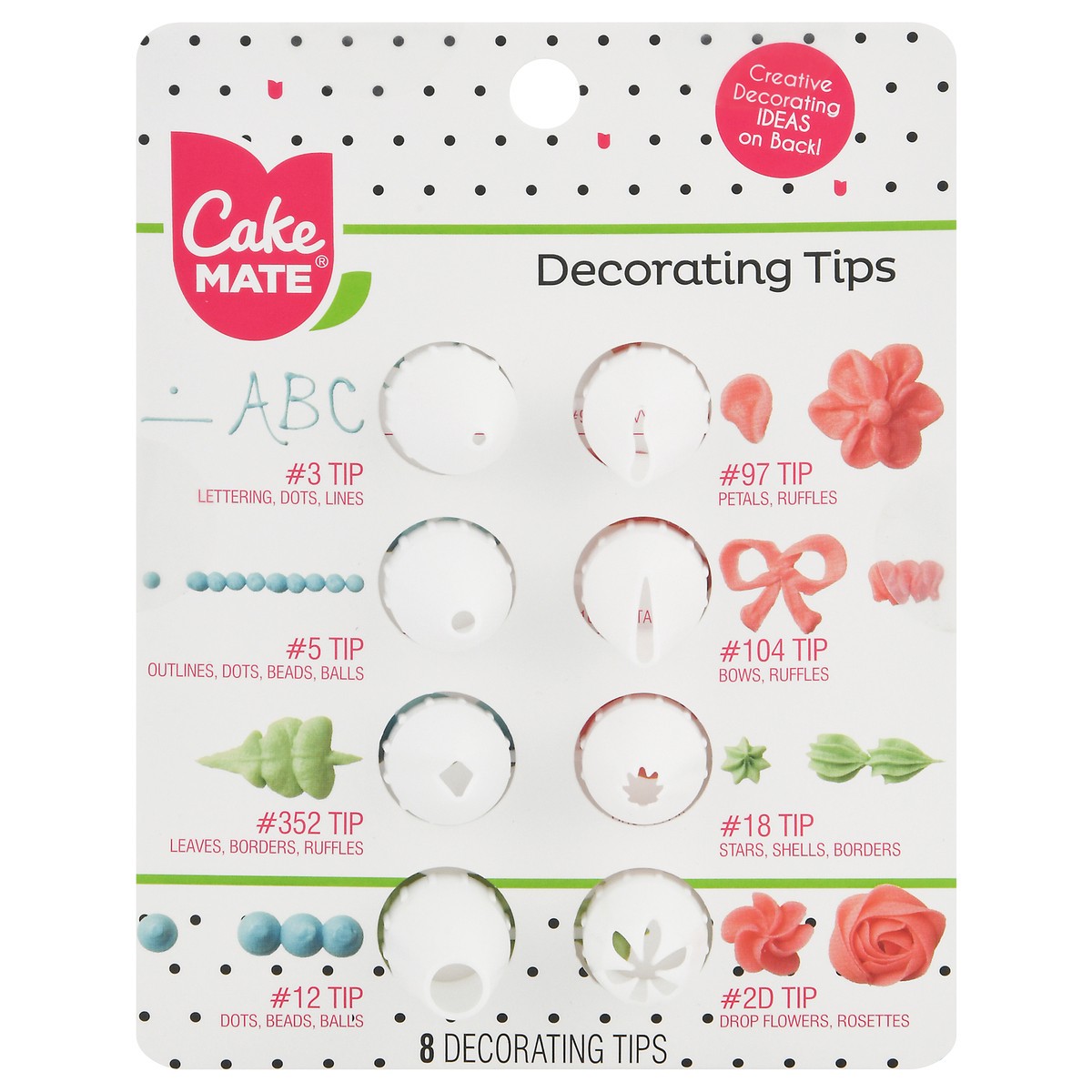slide 1 of 9, Cake Mate Decorating Tips Variety Pack, 8 ct