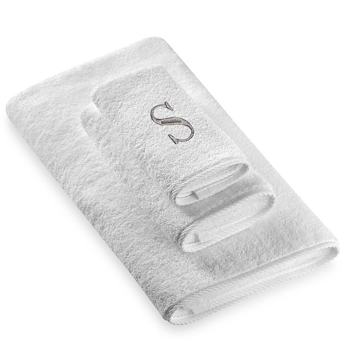 slide 1 of 1, Avanti Premier Silver Block Monogram Letter S Bath Towel - White'', 1 ct