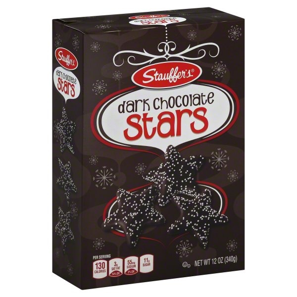 slide 1 of 1, Stauffer's Dark Chocolate Stars-Box, 12 oz