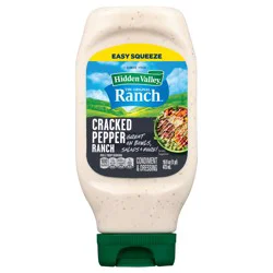 Hidden Valley Cracked Pepper Ranch Condiment and Dressing, 16 Fluid Ounces, Pack of 6