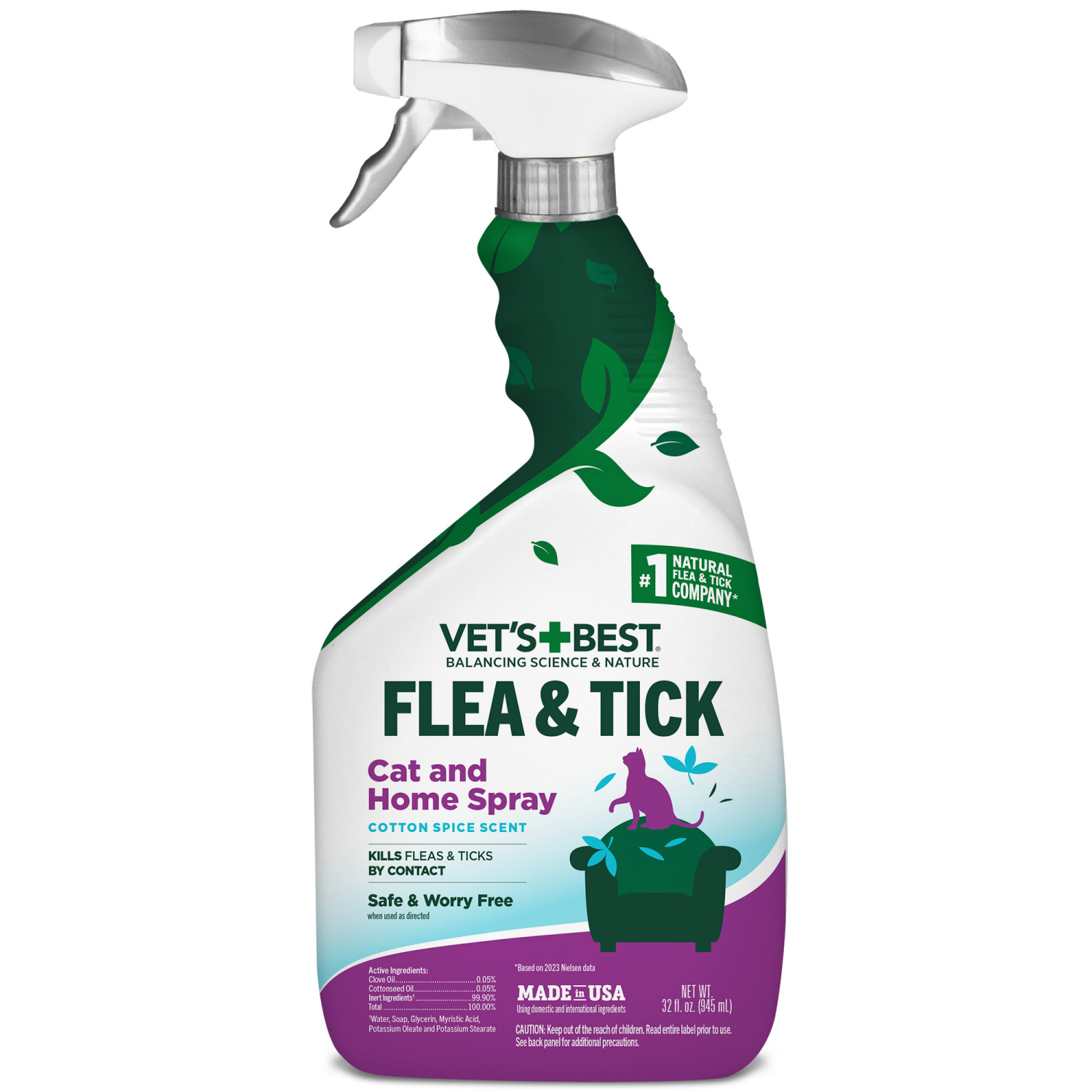 slide 1 of 2, Vet's Best Flea & Tick Cat & Home Spray, 32 fl oz, 32 fl oz