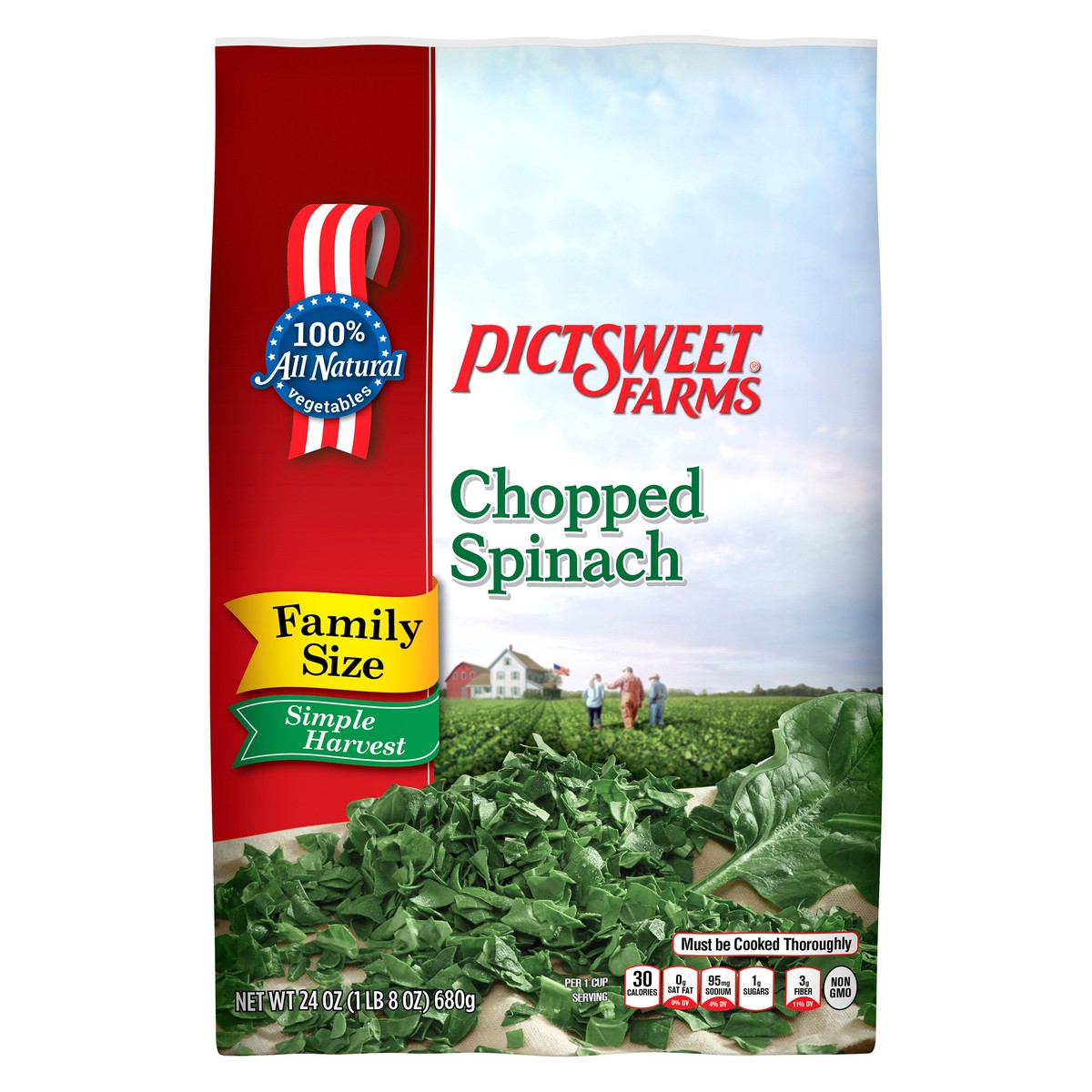 slide 3 of 3, PictSweet Spinach, 24 oz
