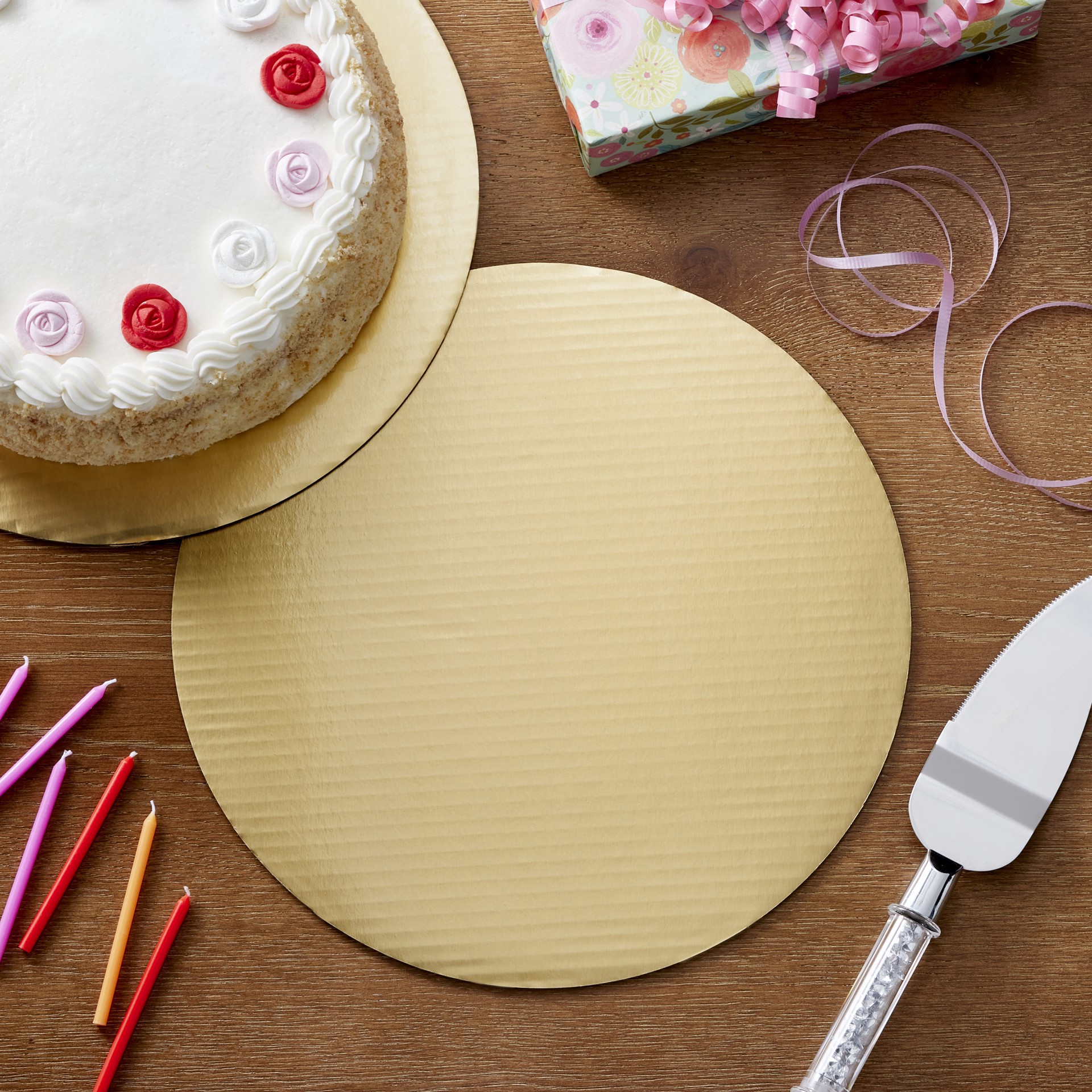 slide 3 of 3, 12" Metallic Gold Cake Boards By Celebrate It, 12 in