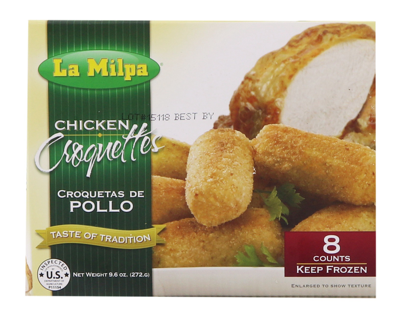 slide 1 of 1, La Milpa Chicken Croquett, 8 ct