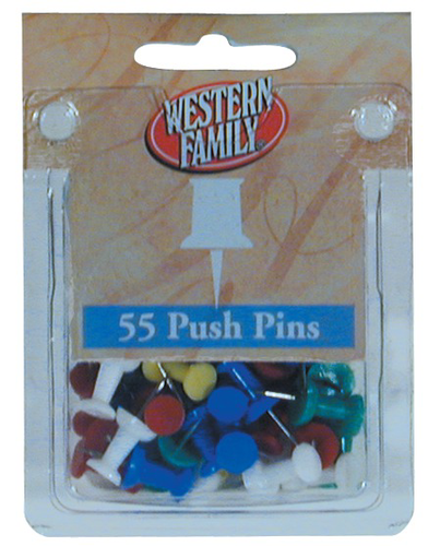 slide 1 of 1, Western Family Colored Push Pins, 1 ct