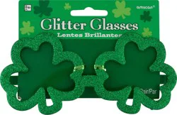 Amscan Ams Shamrock Glitter Glasses