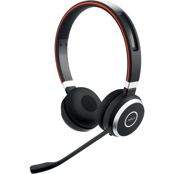 slide 1 of 1, Jabra Evolve 65 Uc Headset - Stereo - Wireless - Bluetooth - 100 Ft - Over-The-Head - Binaural - Supra-Aural - Noise Cancelling Microphone - Noise Canceling, 1 ct