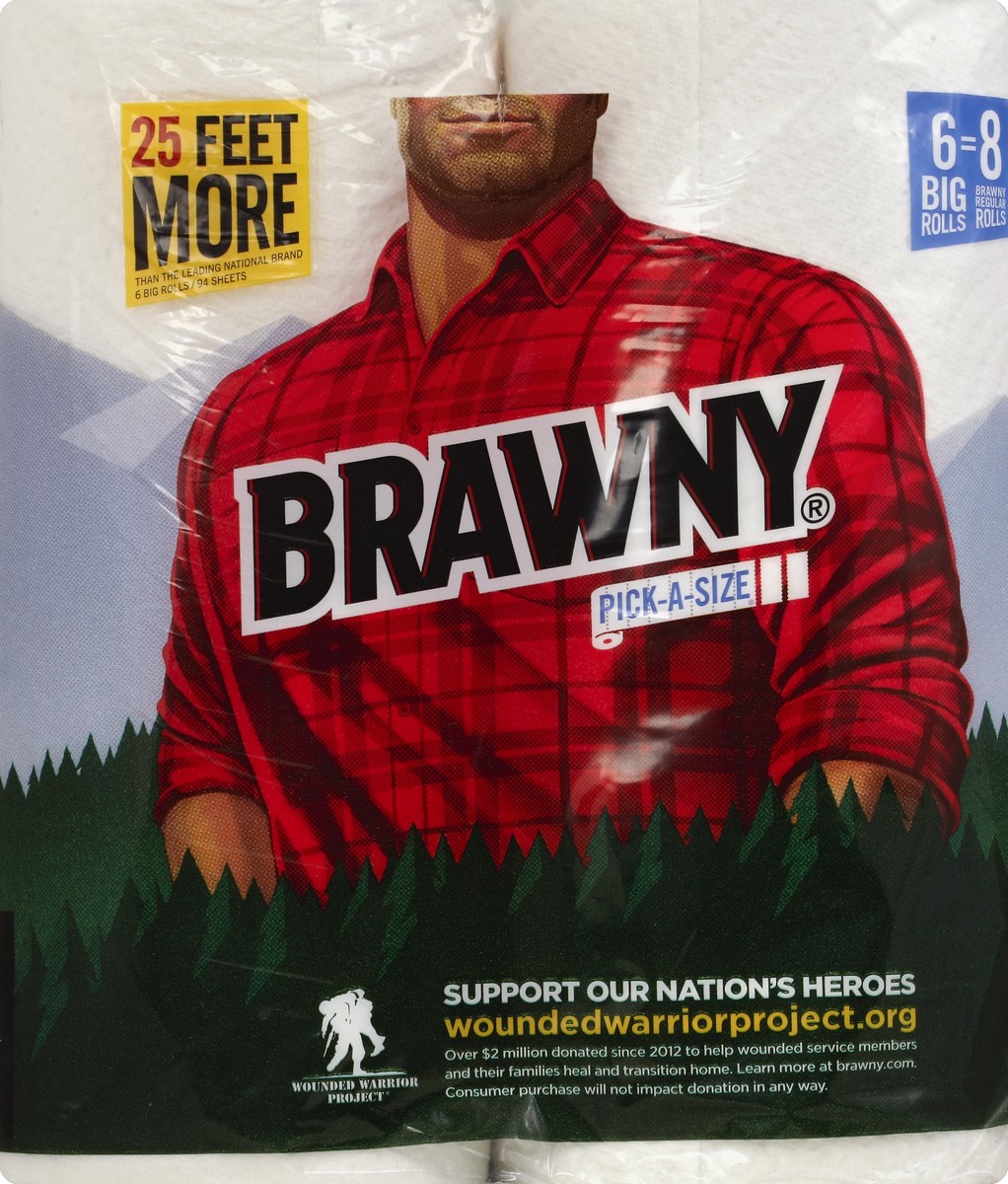 slide 3 of 4, Brawny Pick-A-Size Paper Towels, 6 ct