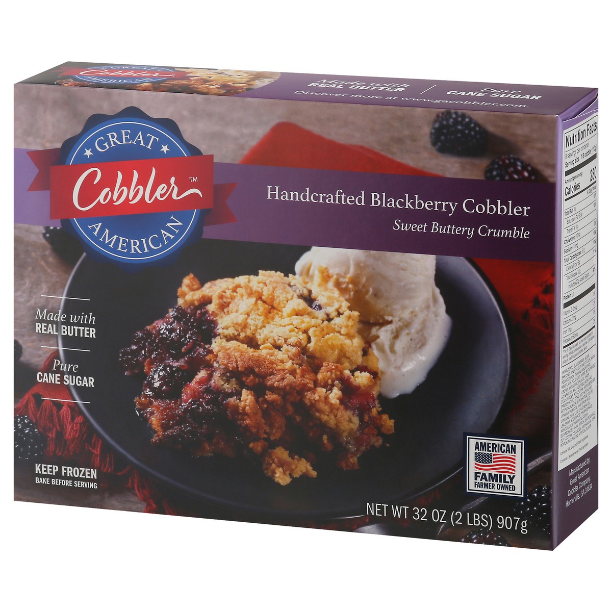 slide 8 of 9, Great American Cobbler Handcrafted Blackberry Cobbler Sweet Buttery Crumble 32 oz, 32 oz