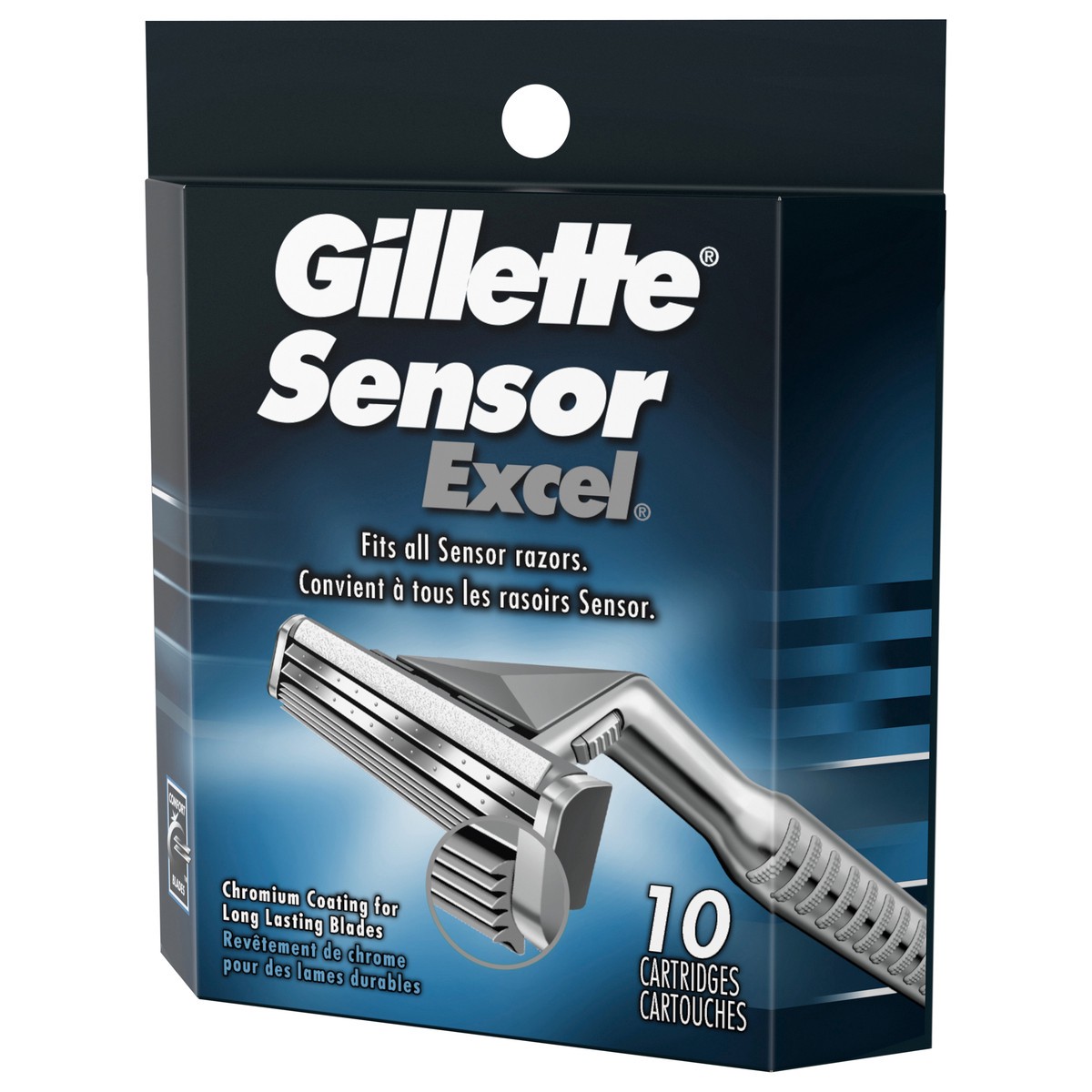 slide 4 of 9, Gillette Sensor Excel Blade Refills, 10 ct